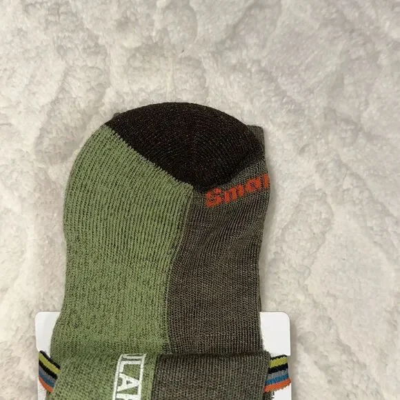 SmartWool S Unisex Camo Army Winter Moss Green Everyday Ribbed Wool Crew Socks - Picture 5 of 9